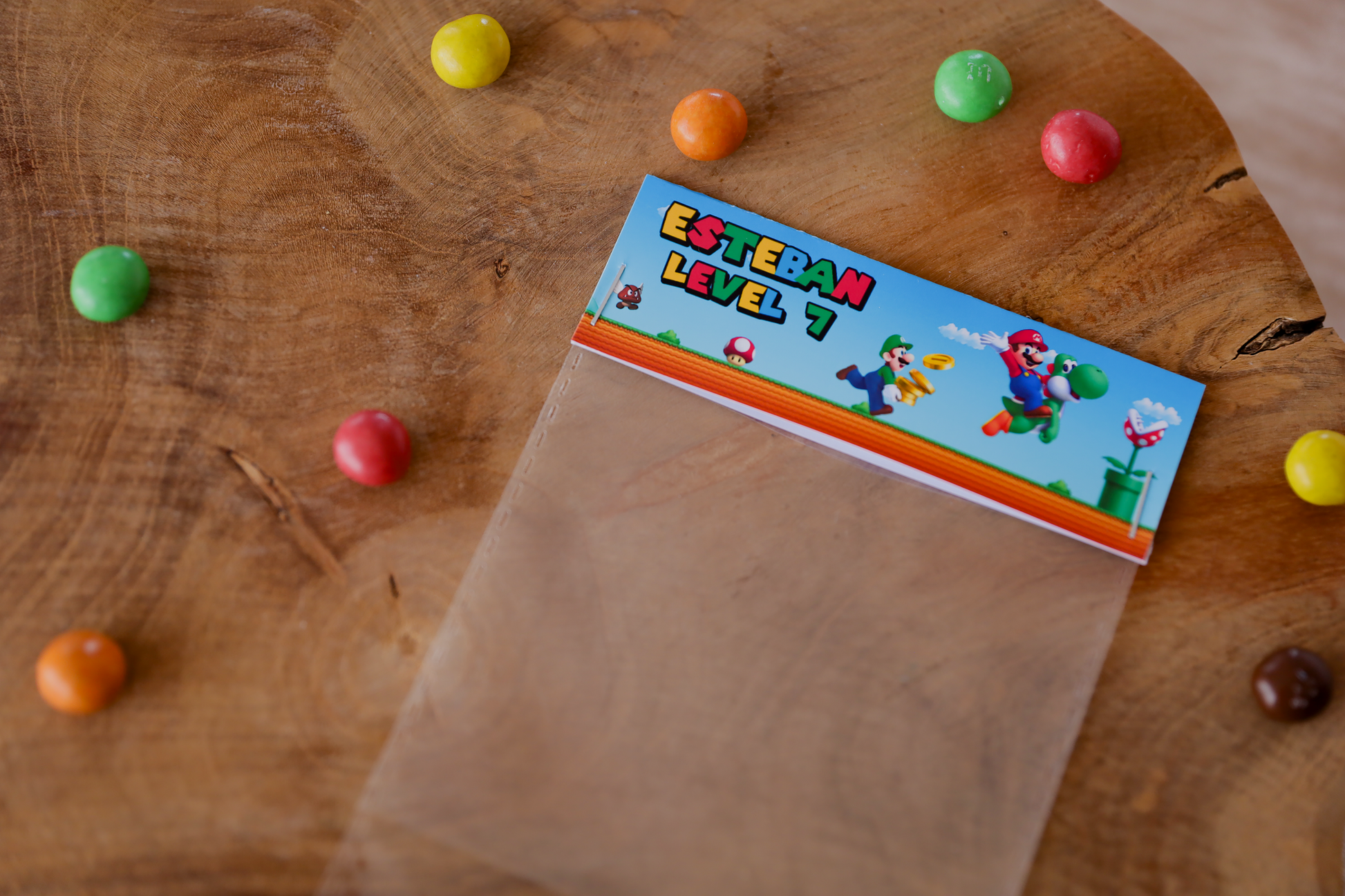 Sachet bonbons personnalisé Mario Melimeliparty