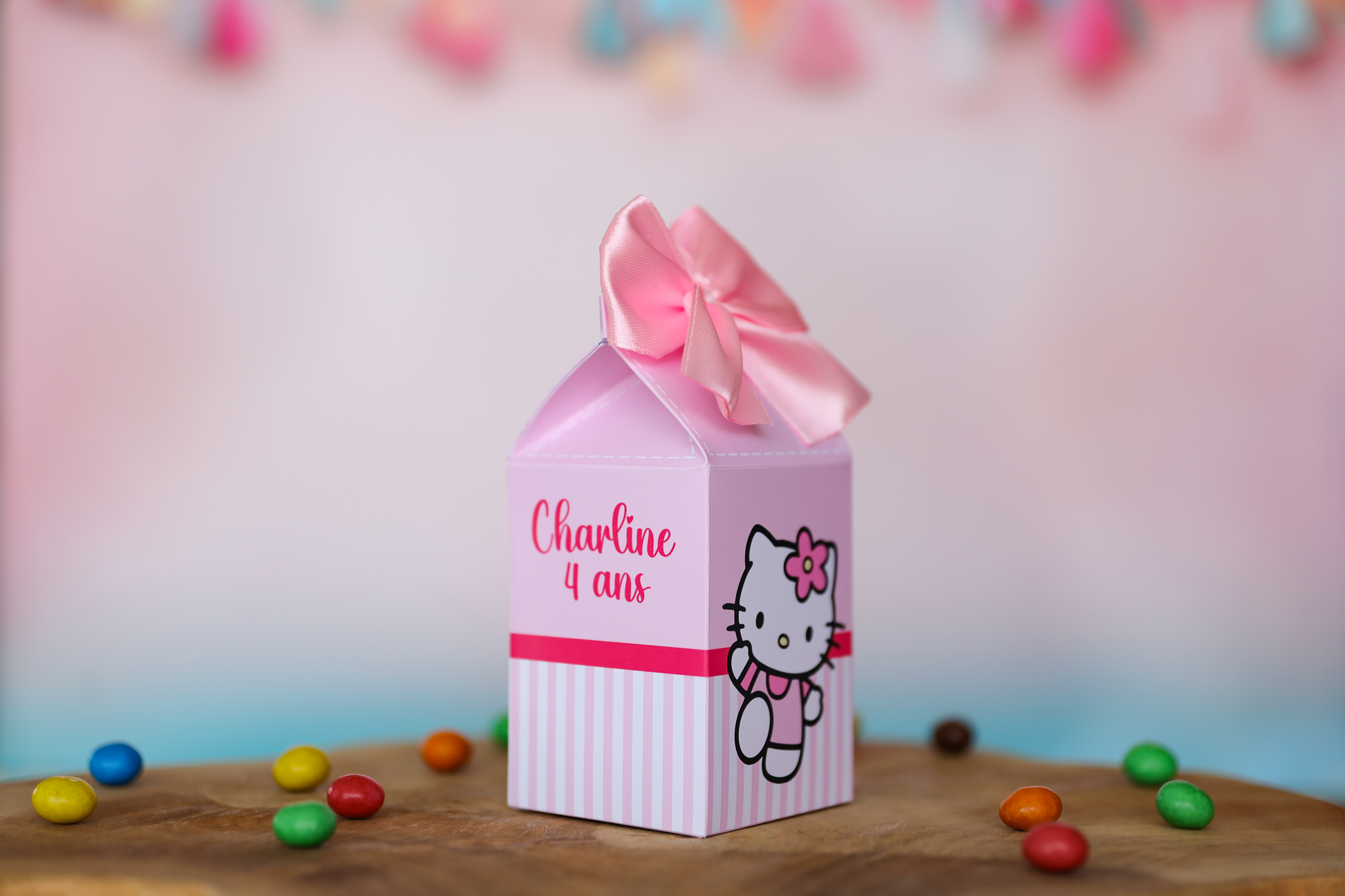 Mini boîte brique de lait personnalisée Hello Kitty Melimeliparty
