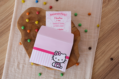 Enveloppe assortie anniversaire Hello Kitty Melimeliparty
