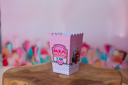 Mini boîte pop corn personnalisée pat patrouille Stella Melimeliparty