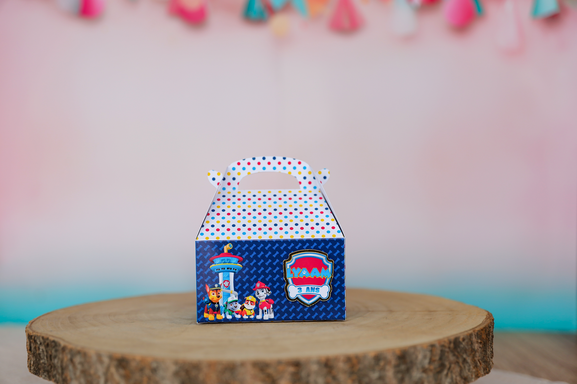 Mini boîte mini lunch personnalisée Pat patrouille Melimeliparty