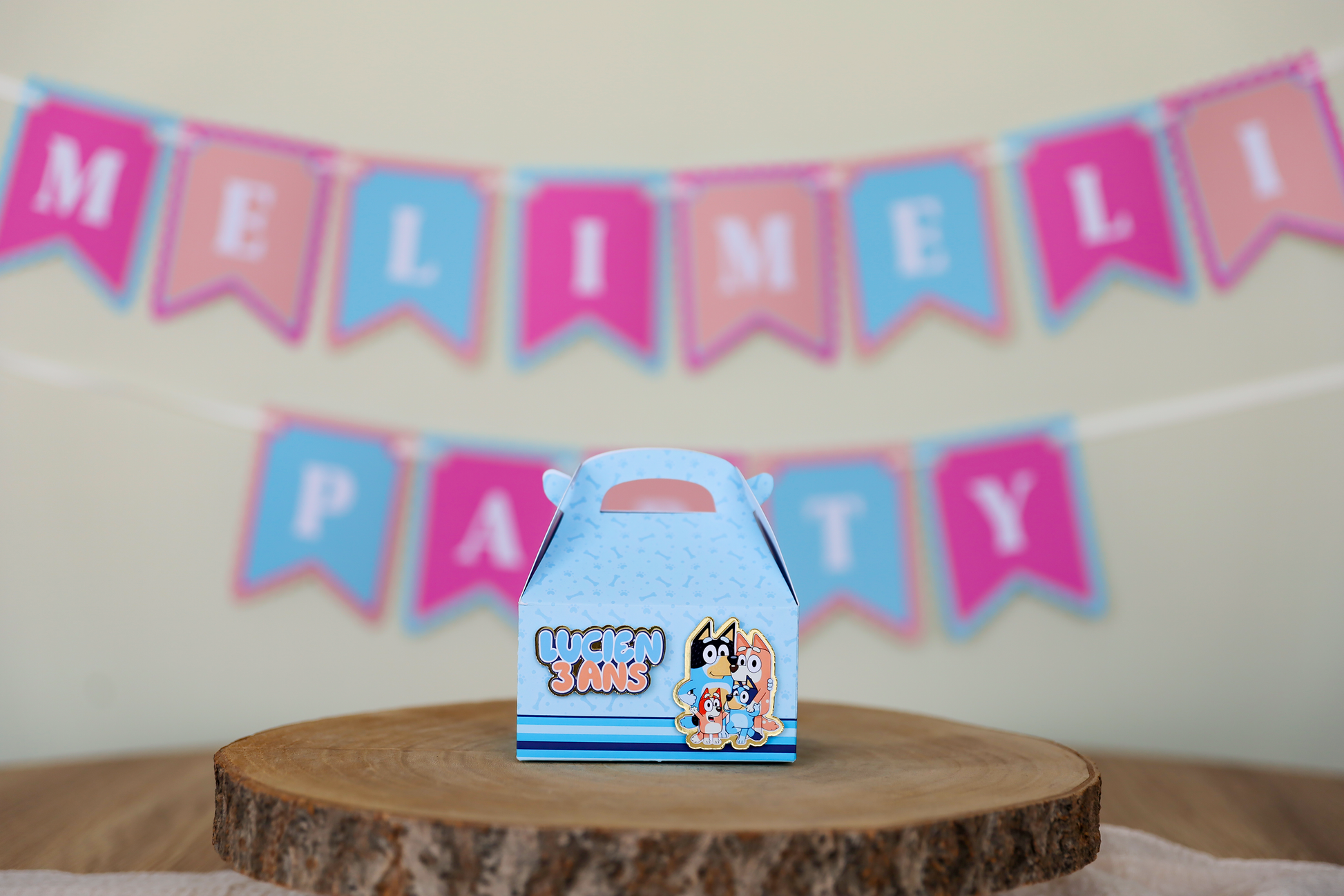 Mini boîte mini lunch personnalisée Bluey Melimeliparty