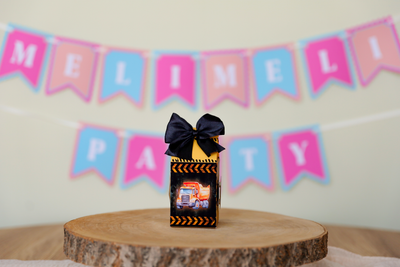 Mini boîte brique de lait personnalisée Construction Melimeliparty