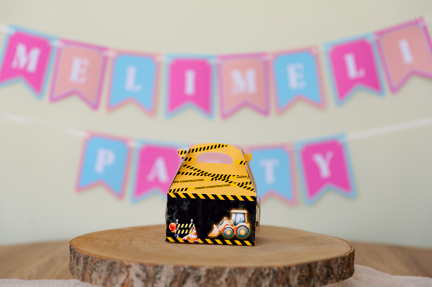 Box anniversaire personnalisée Construction Melimeliparty