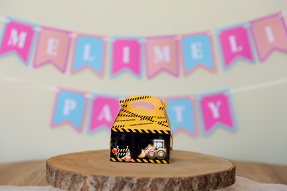 Box anniversaire personnalisée Construction Melimeliparty