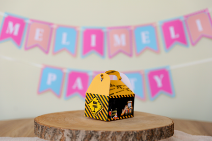 Mini boîte mini lunch personnalisée Construction Melimeliparty