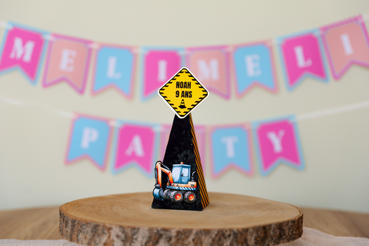 Mini boîte triangle personnalisée Construction Melimeliparty