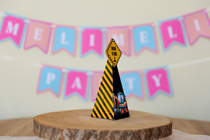 Mini boîte triangle personnalisée Construction Melimeliparty