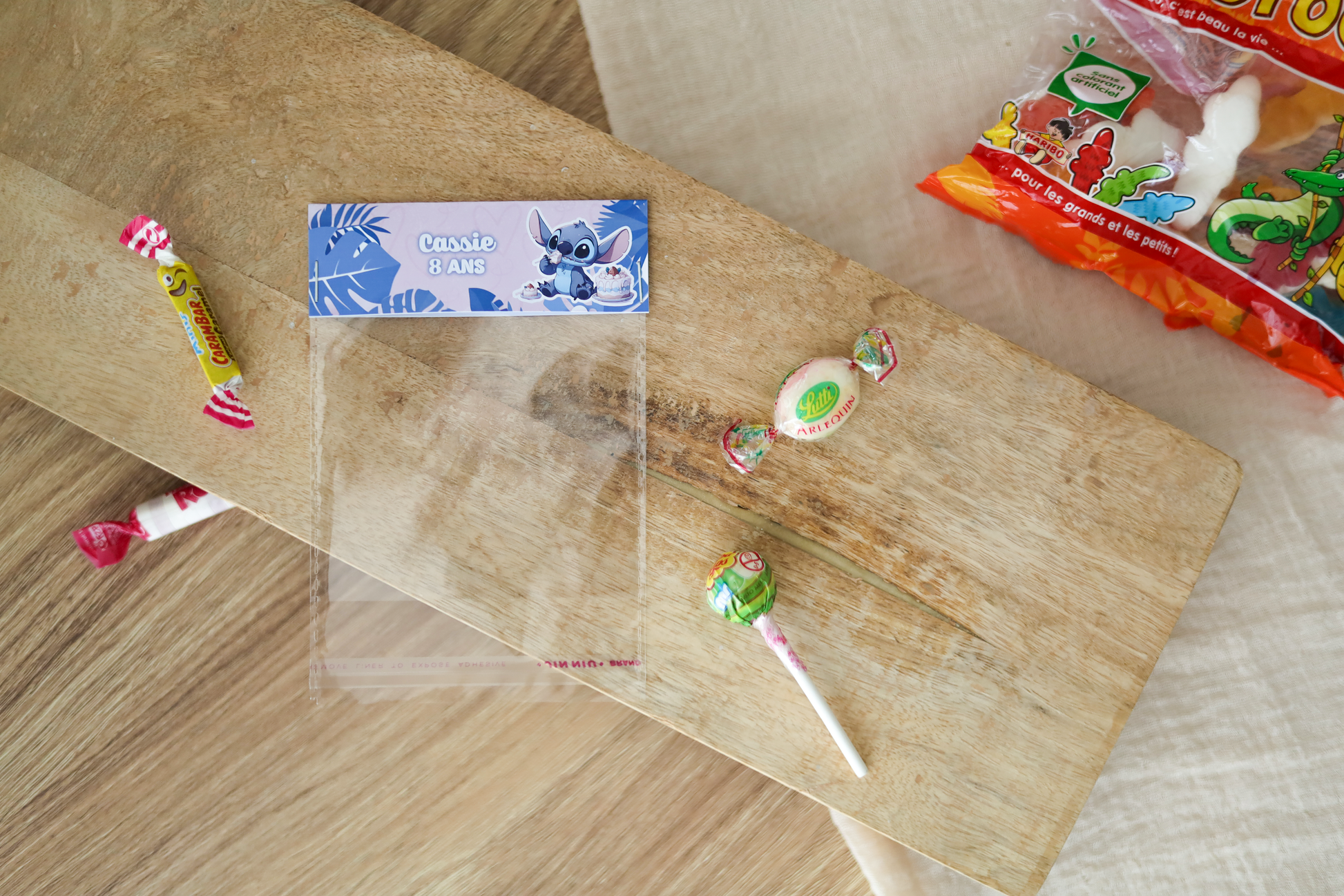 Sachet bonbons personnalisé Stitch Melimeliparty