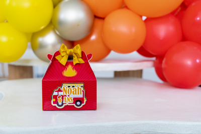 Mini boîte mini lunch personnalisée pompier Melimeliparty