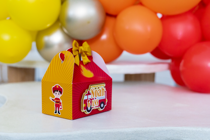 Mini boîte mini lunch personnalisée pompier Melimeliparty